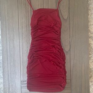 Red Ruched Dress